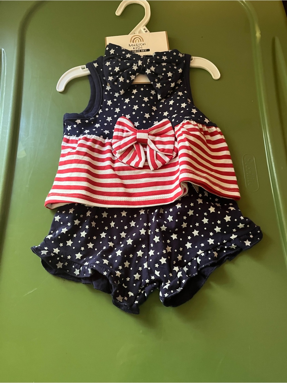 Navy Red White Stars & Stripes Toddler Matching Set